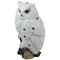 6" White Owl Perched on a Branch Outdoor Garden Statue